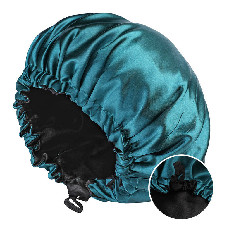 New Women's Fashion Double-layer Satin Sleeping Hat