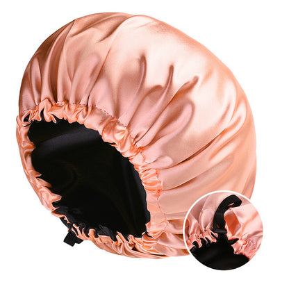 New Women's Fashion Double-layer Satin Sleeping Hat