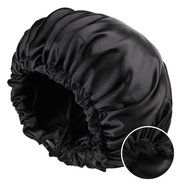 New Women's Fashion Double-layer Satin Sleeping Hat