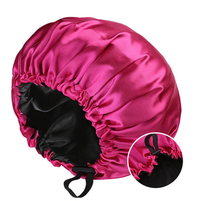 New Women's Fashion Double-layer Satin Sleeping Hat