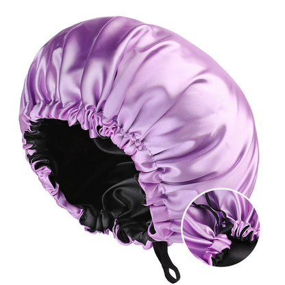 New Women's Fashion Double-layer Satin Sleeping Hat